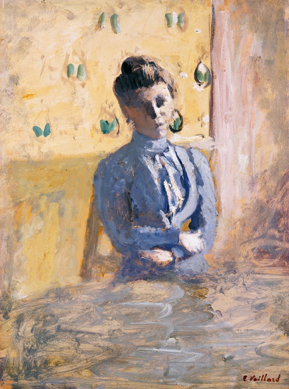 Oturan mavili kadın, 1899 dolayları by Edouard Vuillard