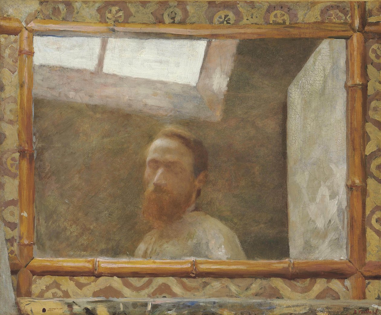 Bambu aynalı Otoportre, c. 1890. by Edouard Vuillard