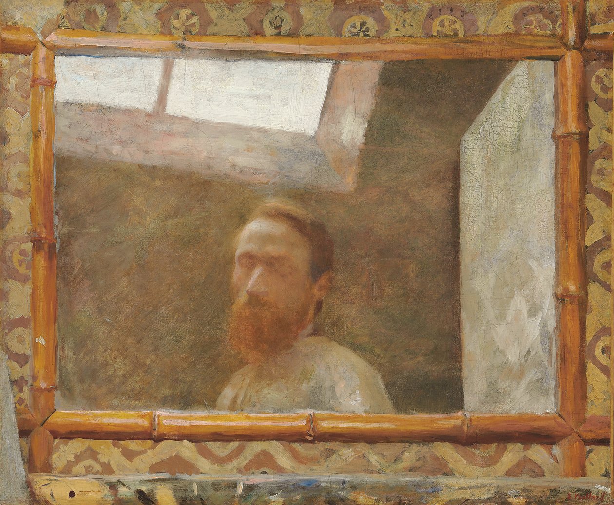 Bambu Aynalı Otoportre; Bambu aynalı otoportre, c.1890 by Edouard Vuillard