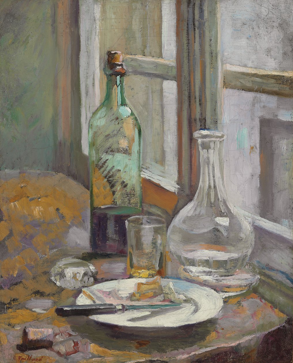 Şişe ve Sürahi ile Natürmort; Şişe ve sürahi ile natürmort, c.1889-1890 by Edouard Vuillard