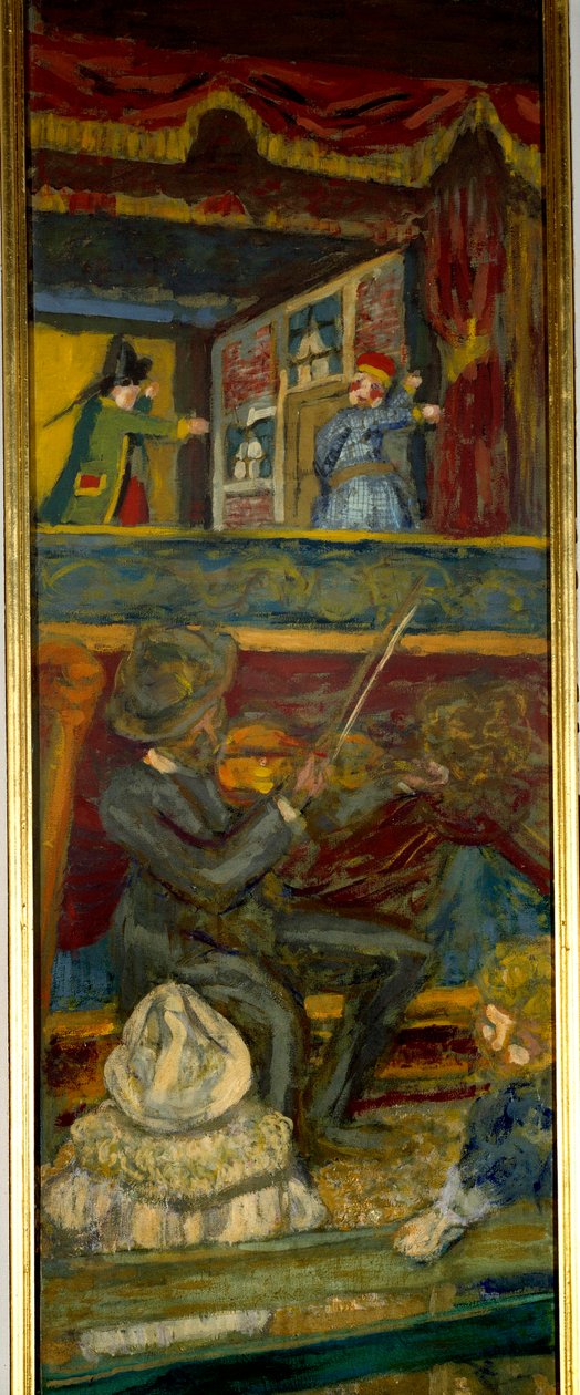 Guignol Tiyatrosu Bir kemancı ve bir kukla gösterisi (detay) 20. yüzyıl (tuval üzerine yağlı boya) by Edouard Vuillard