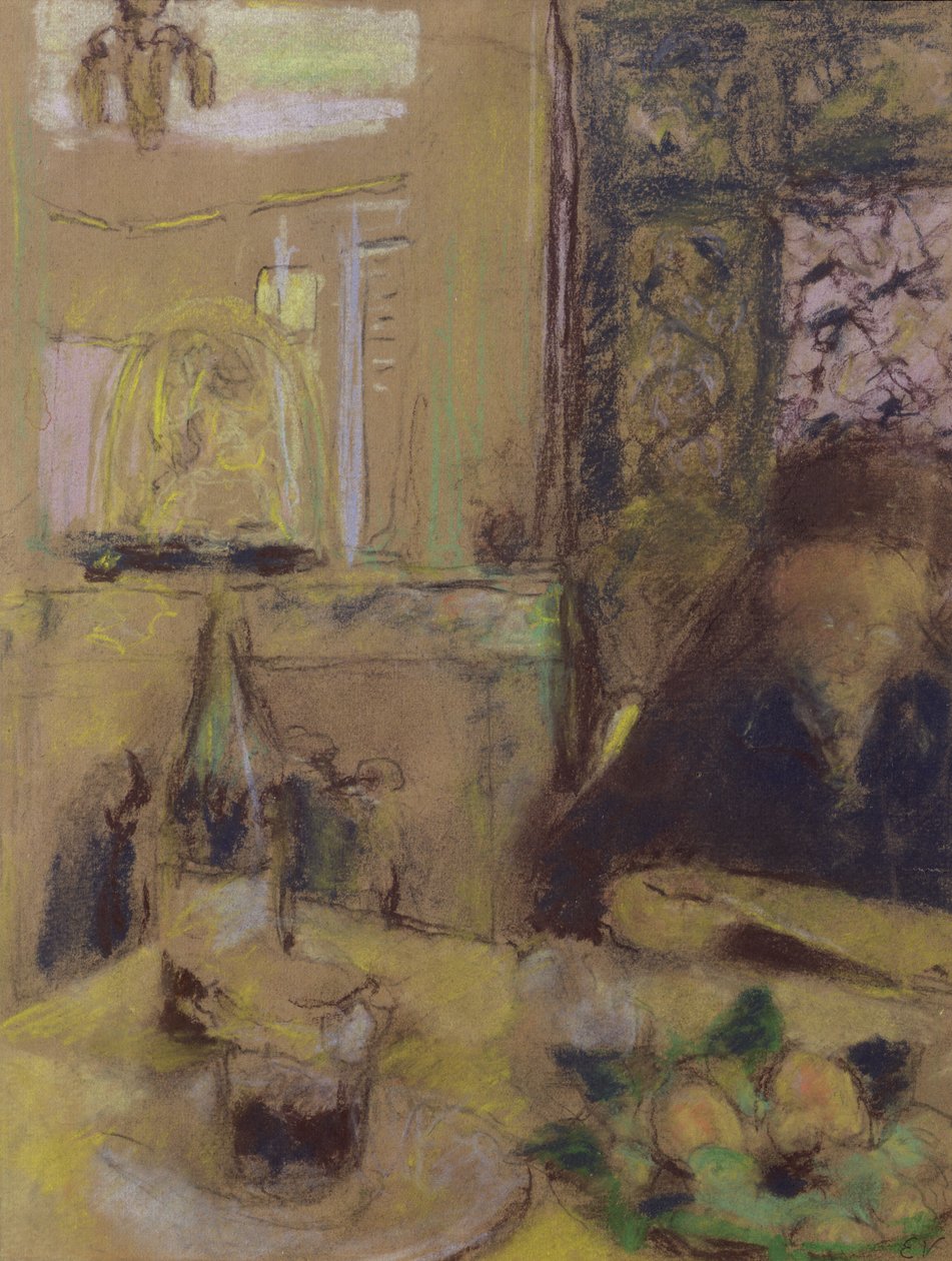 Okuyan Sanatçının Annesi (pastel) by Edouard Vuillard
