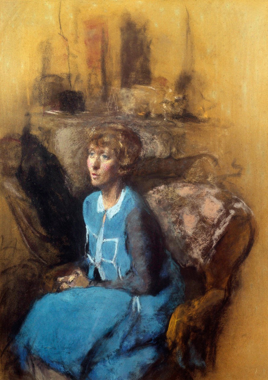 Mavi elbise, 20. yüzyıl (sulu boya) by Edouard Vuillard