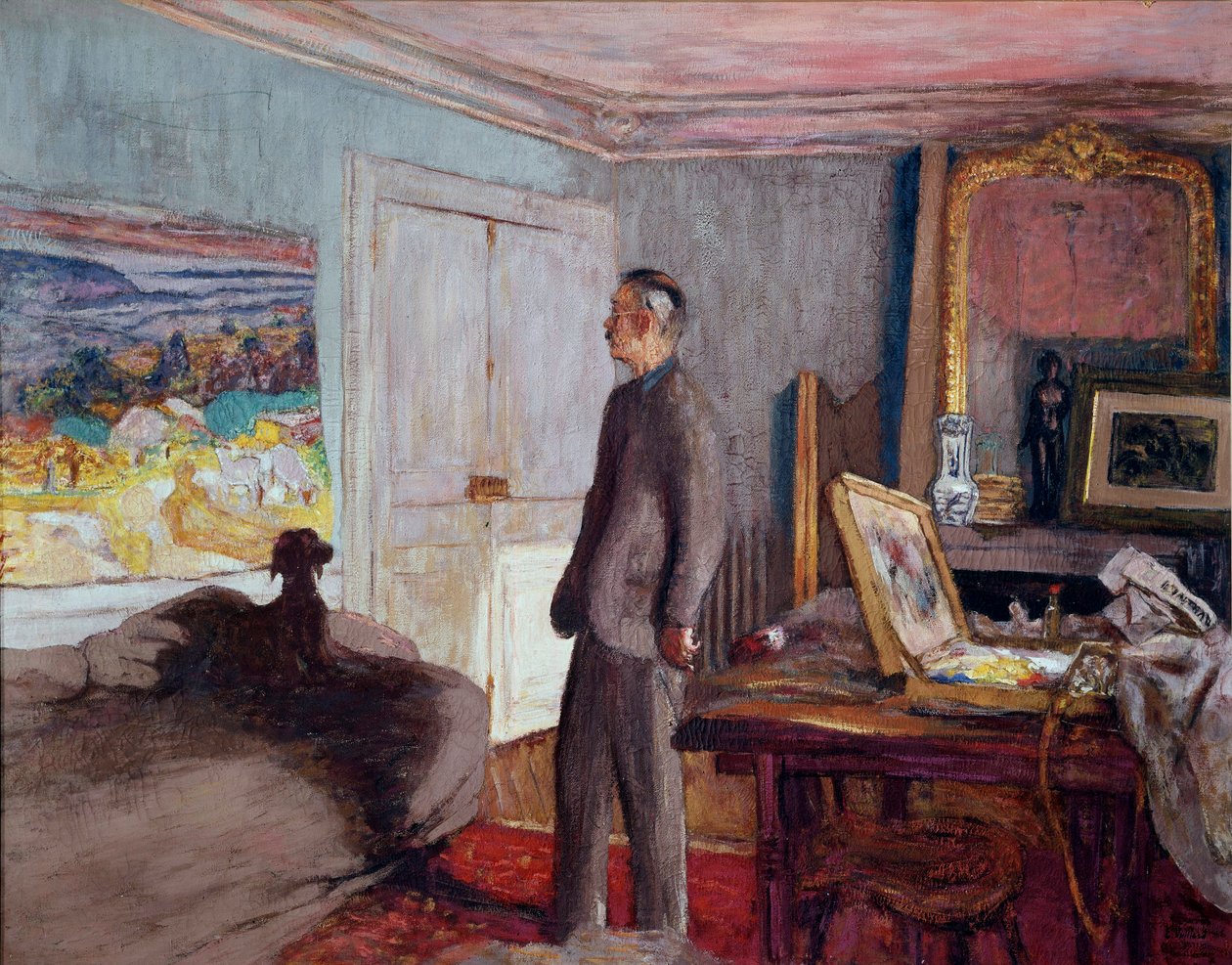 Ressam Pierre Bonnard (1867-1947) evde (tuval üzerine yağlı boya) by Edouard Vuillard