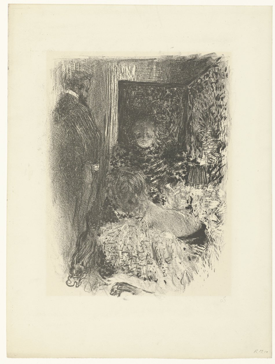 Işıklı iç mekanda iki kadın ve erkek Samimiyet by Edouard Vuillard