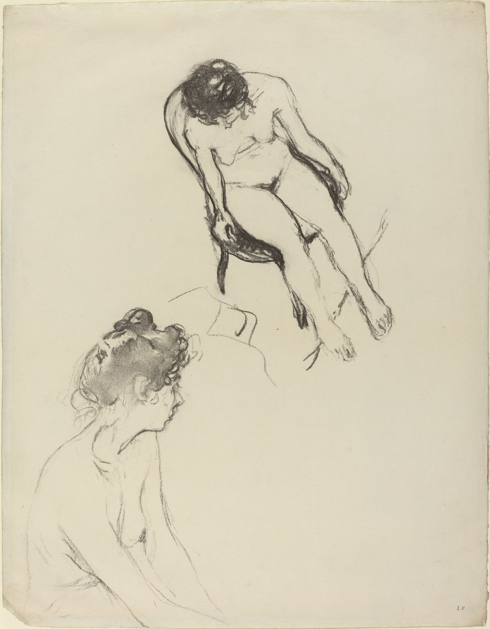 İki Çıplak Figür Çalışması by Edouard Vuillard