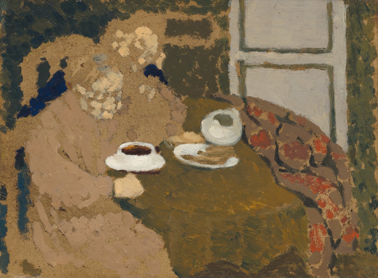 iki kadın, içiyor, kahve by Edouard Vuillard