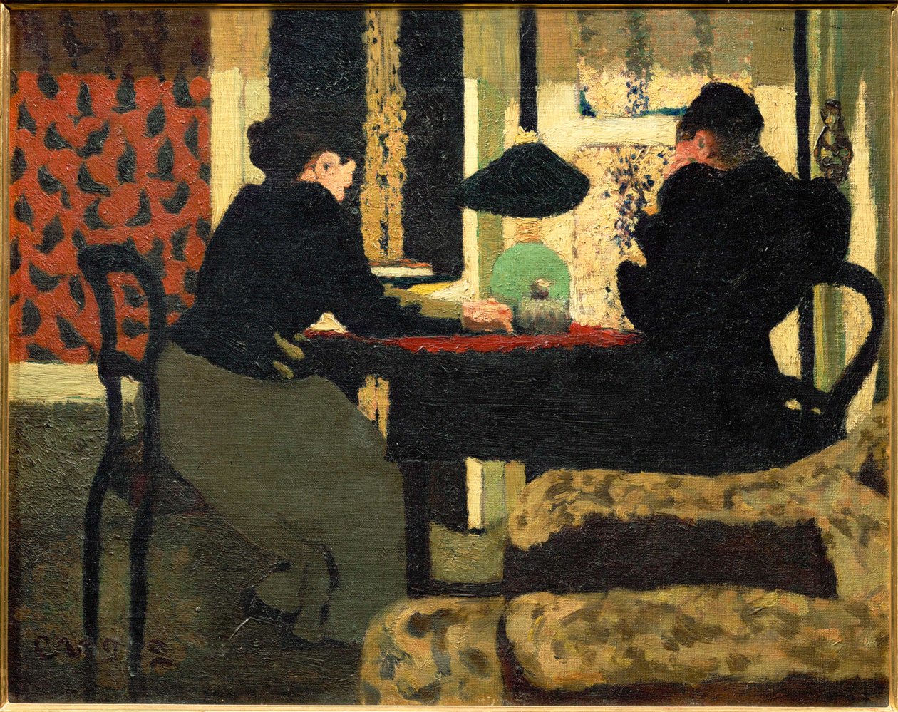 Lamba altında iki kadın (tuval üzerine resim) by Edouard Vuillard