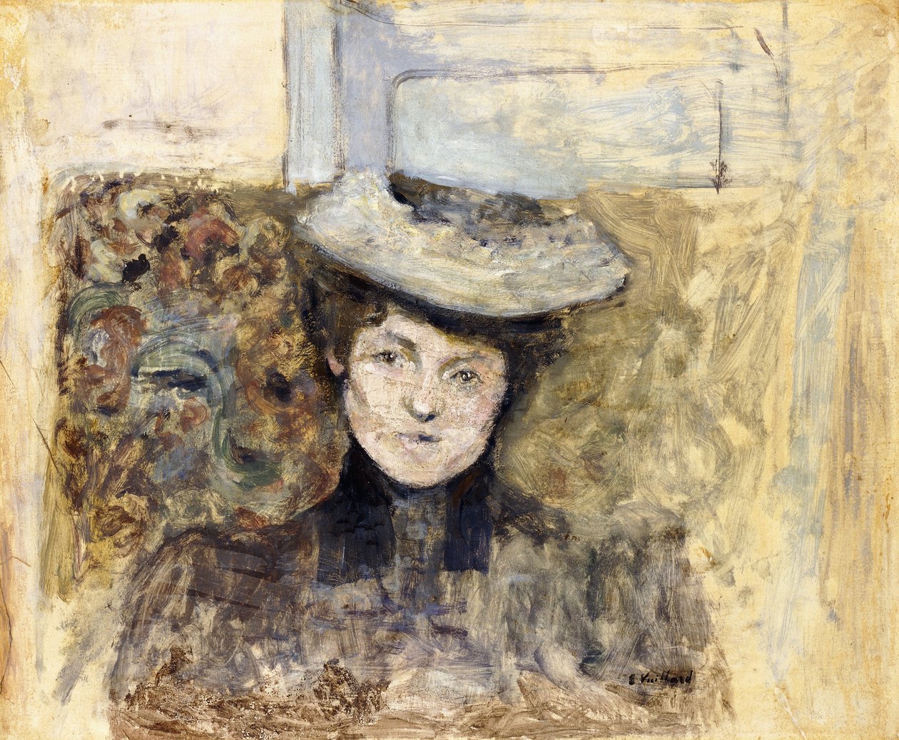 Fileli Şapkalı Kadın; Tül Şapkalı Kadın, c.1901-03 by Edouard Vuillard