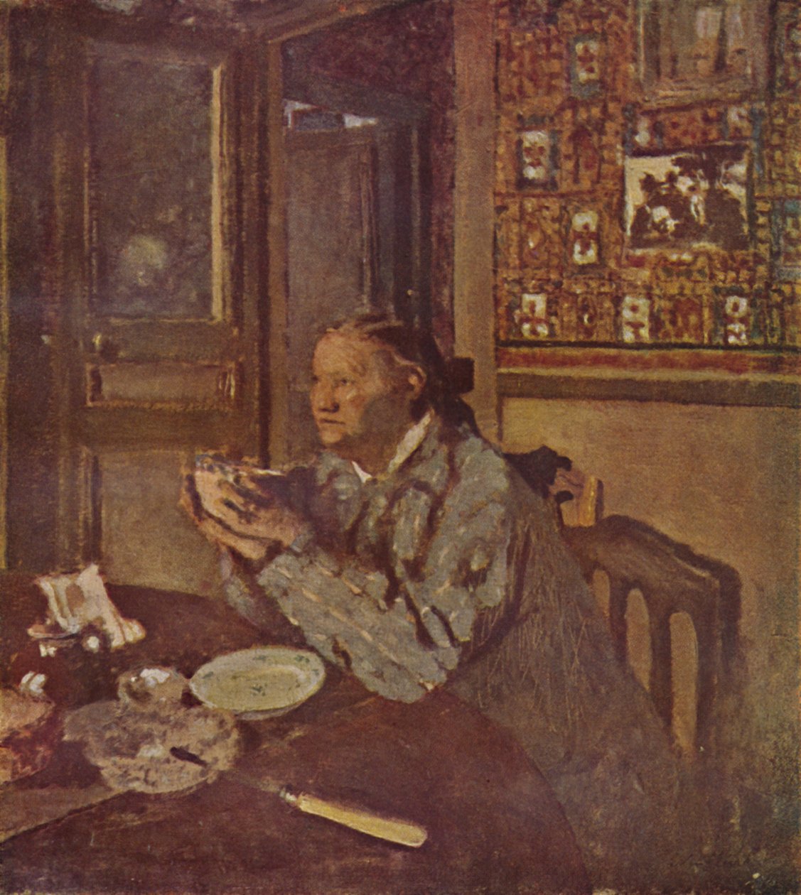1897, c1897, 1946 hakkında kaseli kadın by Edouard Vuillard