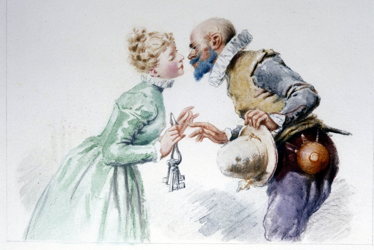 Mavi sakal ve yedi karısı, çizimi Edouard de Beaumont by Edouard de (after) Beaumont