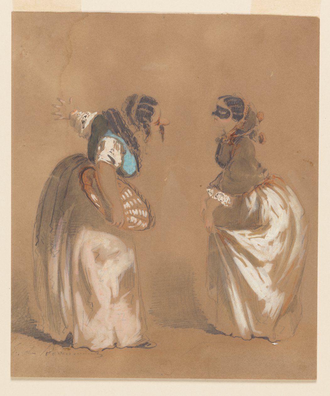 iki maskeli bayan selam veriyor by Edouard de Beaumont