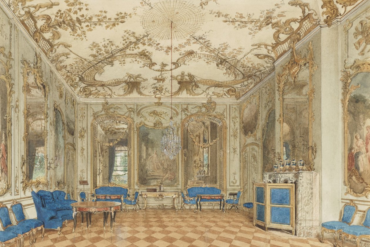 Sanssouci Sarayı Konser Salonu, Potsdam, Almanya by Eduard Gaertner