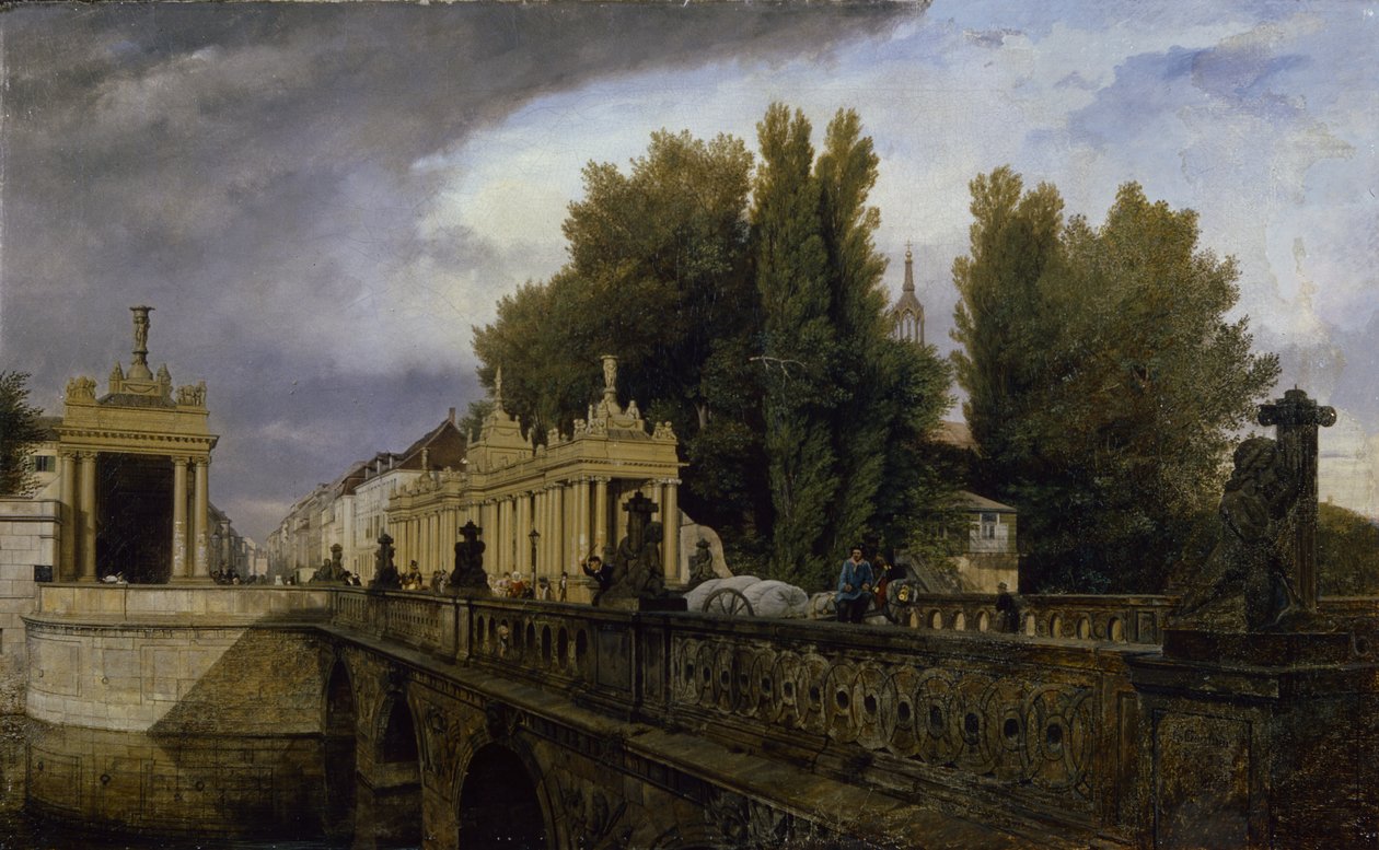 Königsbrucke, Königsstrasse, Berlin, 1835 by Johann Philipp Eduard Gartner