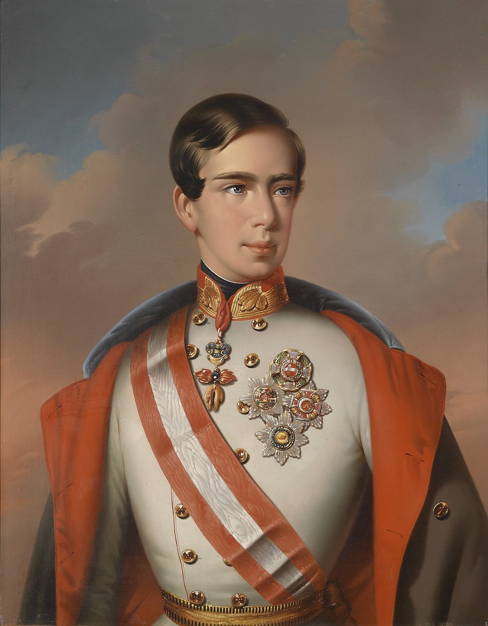 Avusturya İmparatoru I. Franz Joseph madalyalı mareşal üniformalı by Eduard Klieber
