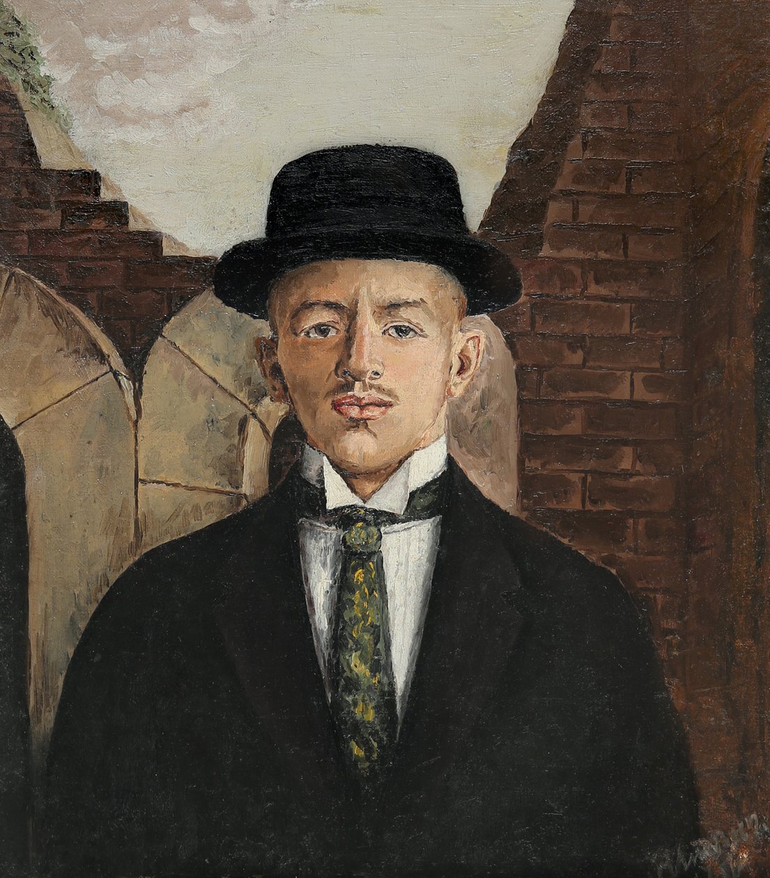Şair Vasili Kamensky'nin 1884-1961'in Silindir Şapkalı Portresi, 1917 by Eduard Gustavovich Shiman