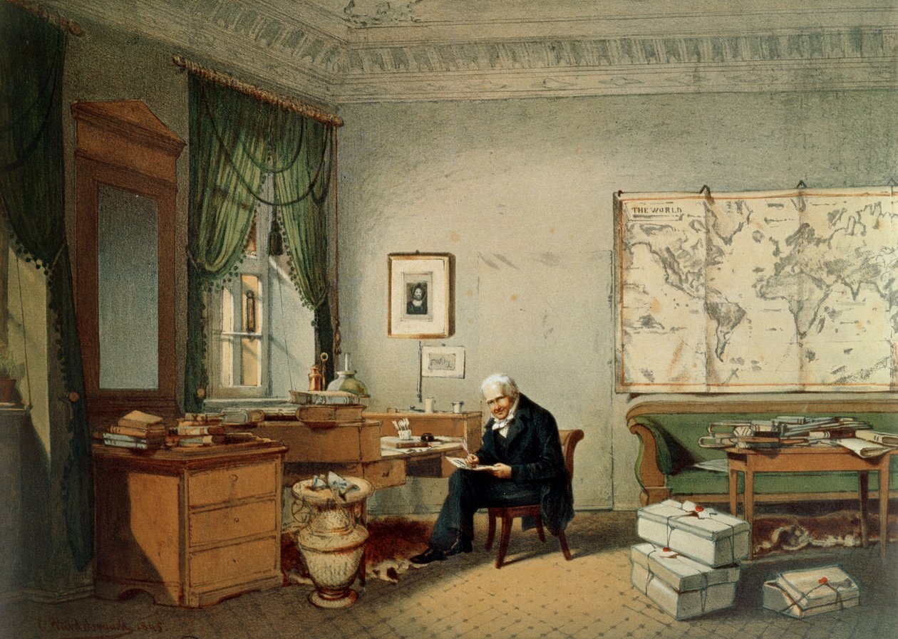 Baron Alexander von Humboldt (1769-1859) Çalışmasında by Eduard Hildebrandt