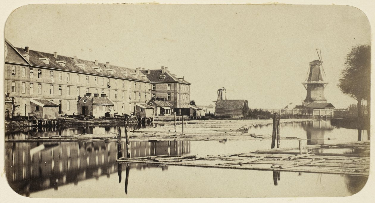 Garancine fabrikasından Amsterdam'daki Oranje-Nassau kışlasının görünümü by Eduard Isaac Asser