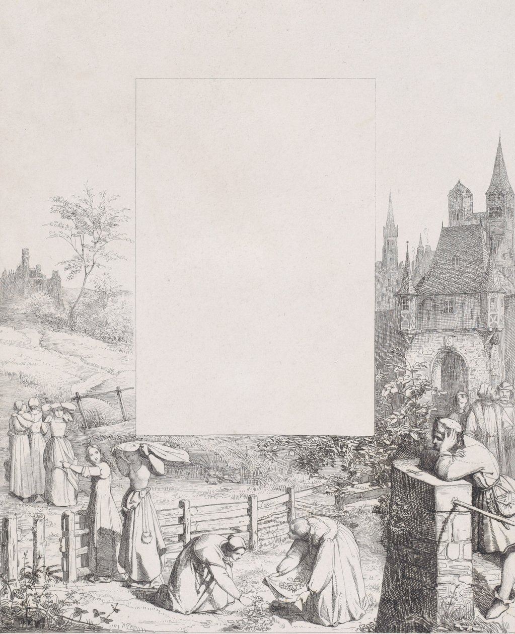 Levha 5: Bitkileri toplayan ve başlarının üzerinde taşıyan kadınlar, Ri..., 1836