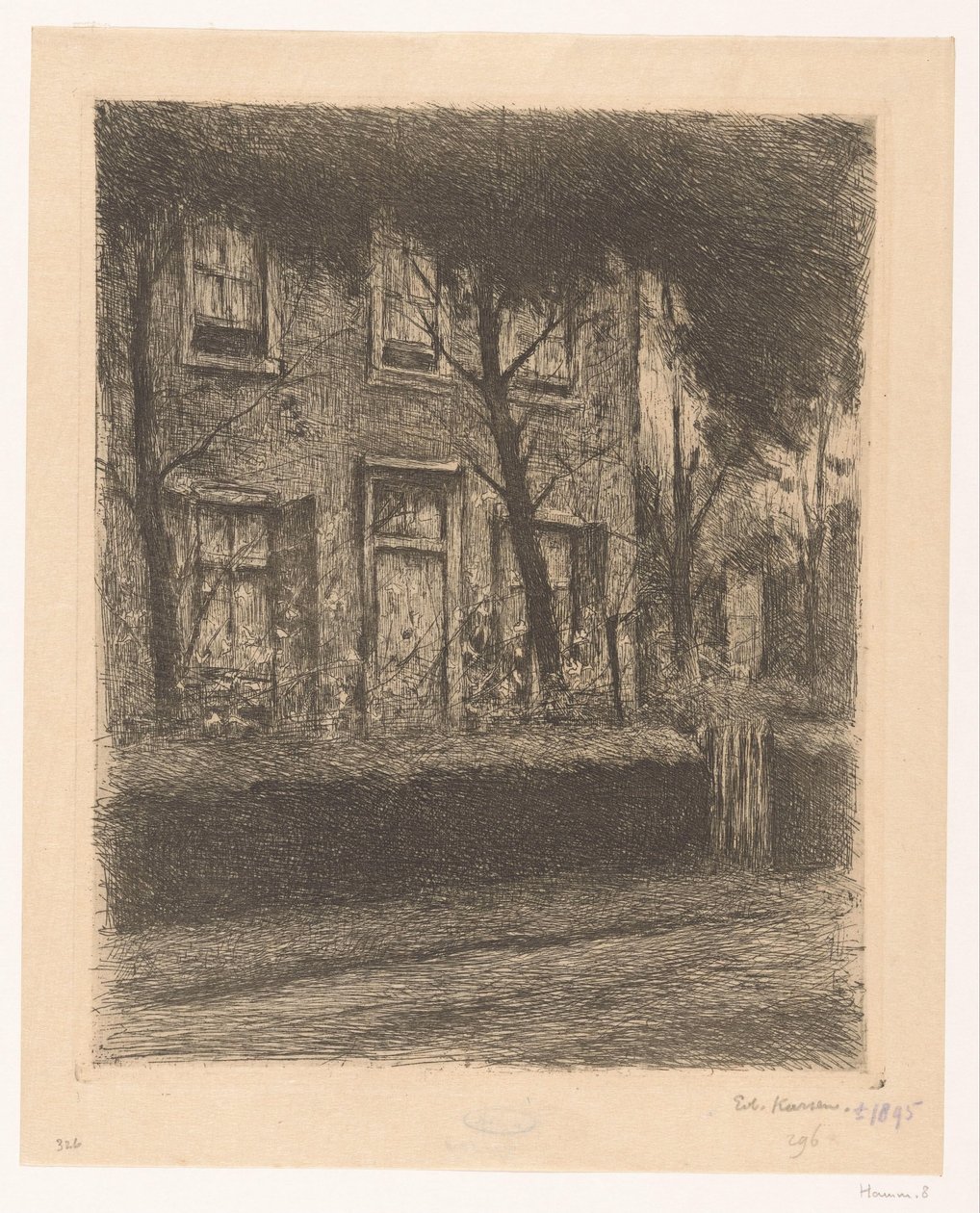Çitli bir evin ön bahçesi by Eduard Karsen (signed by artist)