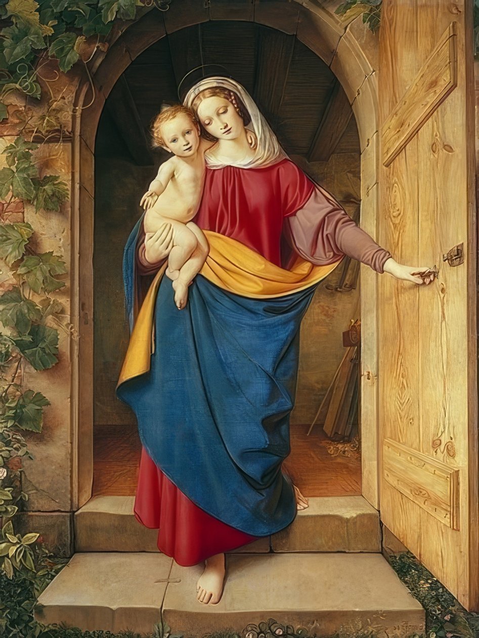 Madonna atölye kapısında. 1832 by Eduard Steinbruck