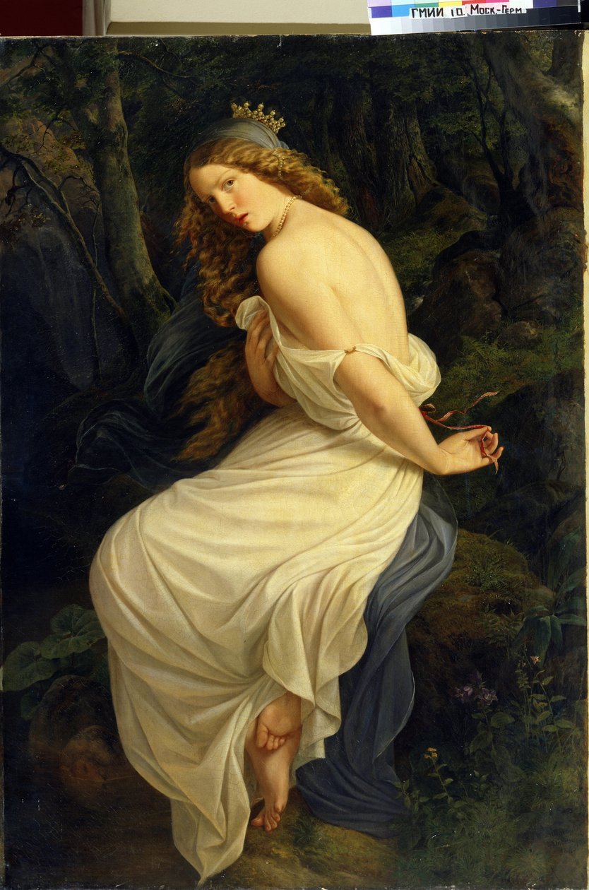 Ondin (Undine). Germen mitolojisinde su perisi veya naiad olarak suların dehası. Eduard Steinbrueck