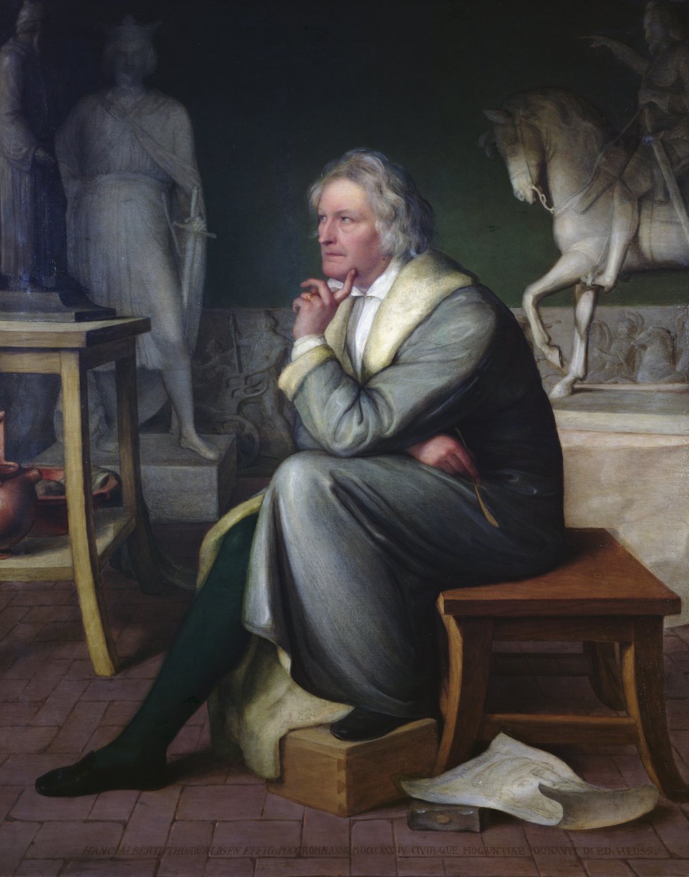 Bertel Thorvaldsen in his studio at Rome, 1834  by Eduard von Heuss