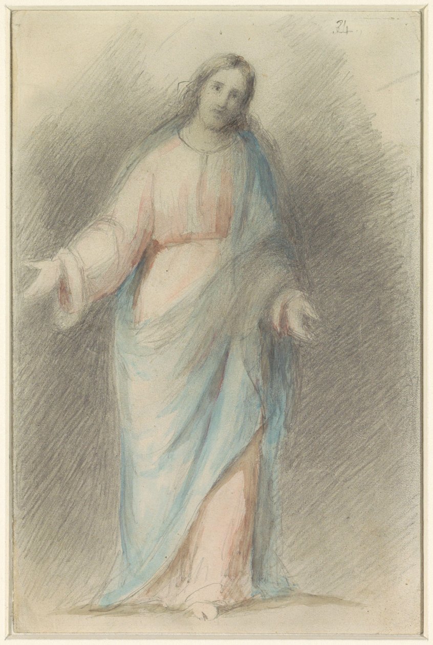 Mesih ayakta, uzanmış kollarla by Eduard von Heuss