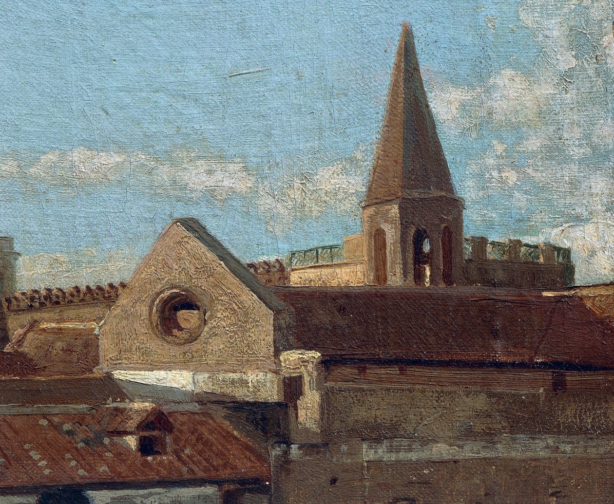Teras, Edoardo Dalbono (1841-1915), panel üzeri yağlı boya, 45x30 cm. Detay. by Eduardo Dalbono