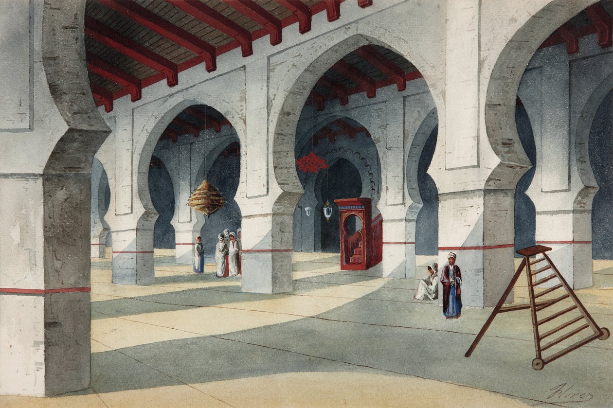 Ulu Cami - Flores Ibanez, Eduardo (aktif 1870-1889) - Kağıt üzerine suluboya - 25,5x38 - Museo Carmen Thyssen, Malaga by Eduardo Flores Ibáñez