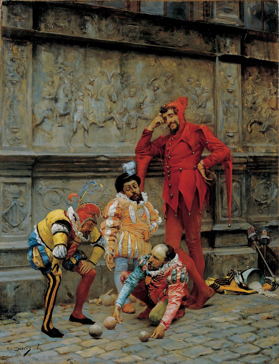 Cochonnet oynayan soytarılar, 1868 by Eduardo Zamacois y Zabala