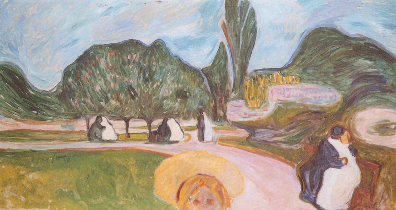 Parkta sevgi dolu çift by Edvard Munch