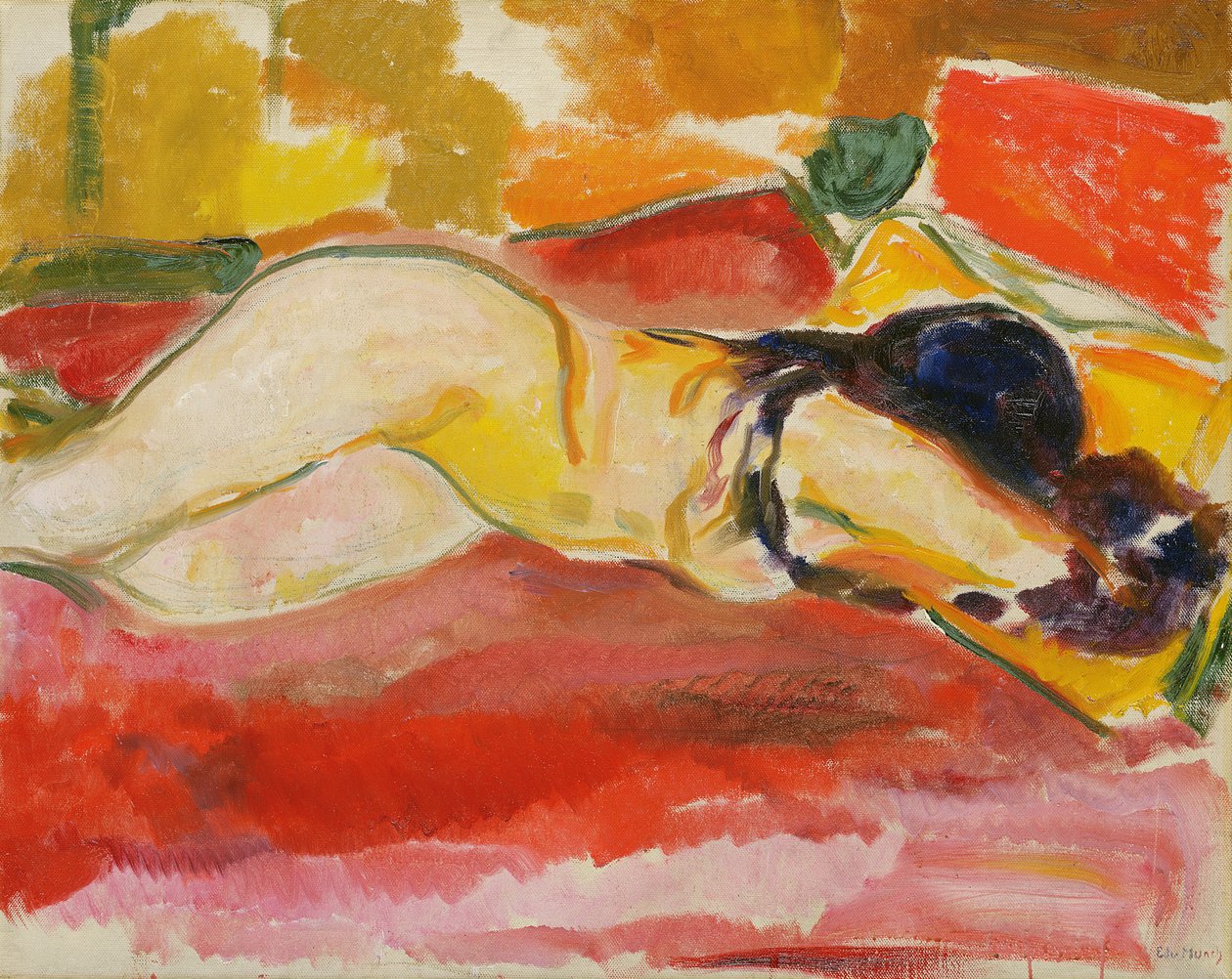 uzanmış kadın çıplak by Edvard Munch