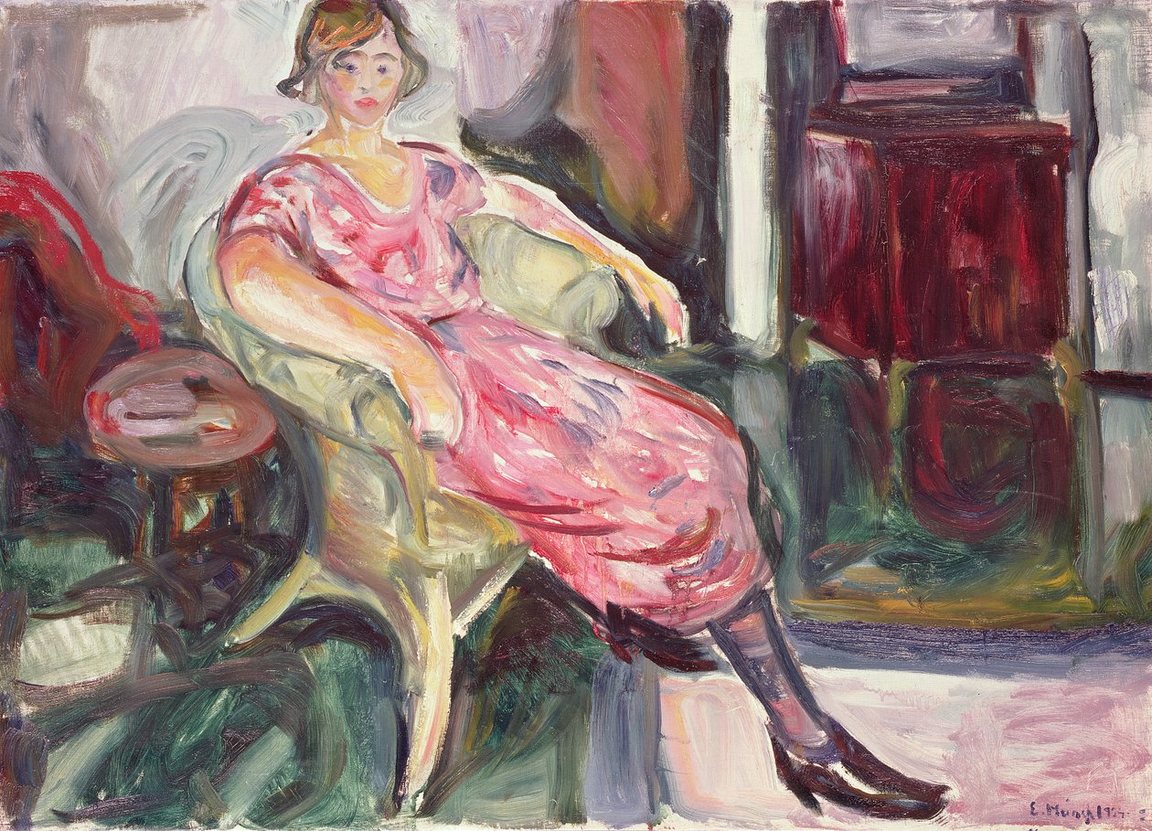 Hasır Sandalyedeki Kadın, 1924-25 by Edvard Munch