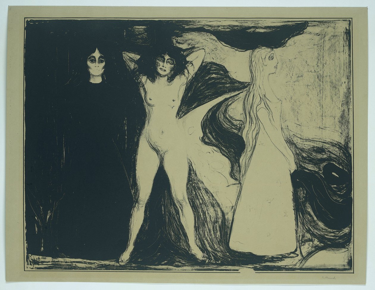 Üç aşamadaki kadınlar (orijinal başlık) Kadın (sfenks) (orijinal başlık) by Edvard Munch (signed by artist)