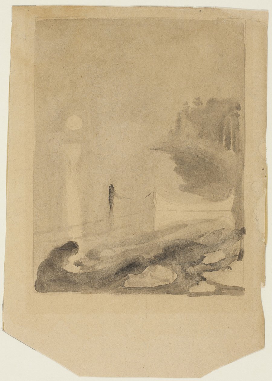 İskeleye bağlı bir tekne, 1892 by Edvard Munch
