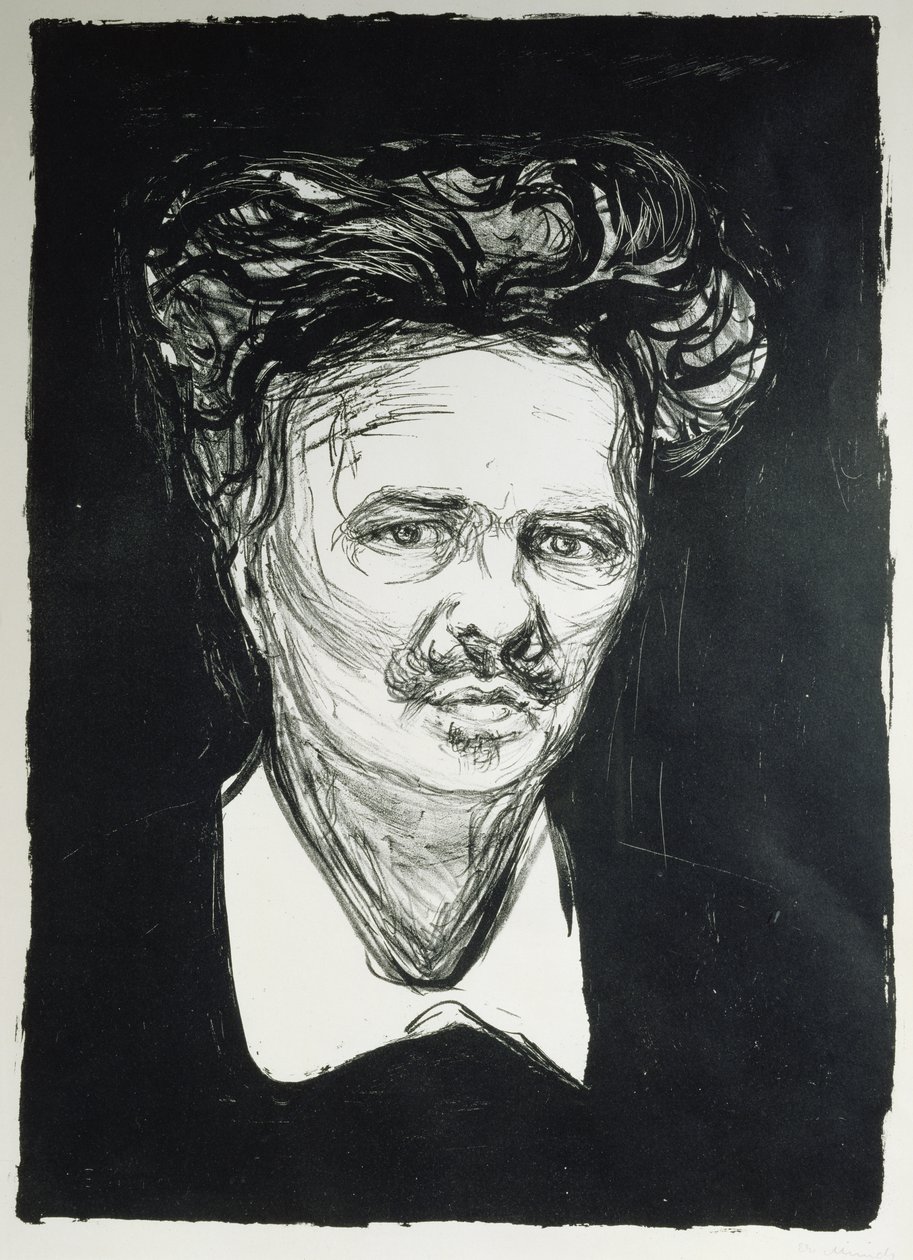 Ağustos Strindberg (taş) by Edvard Munch