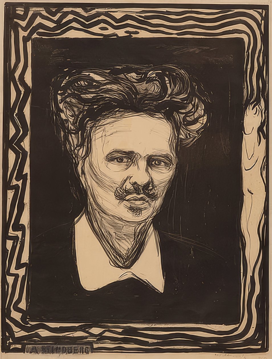 Ağustos Strindberg. 1896 by Edvard Munch