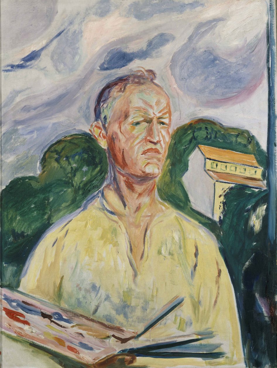 "Paletli Otoportre" (Paletli Otoportre) Resim Edvard Munch (1863-1944) 1926 Özel koleksiyon by Edvard Munch