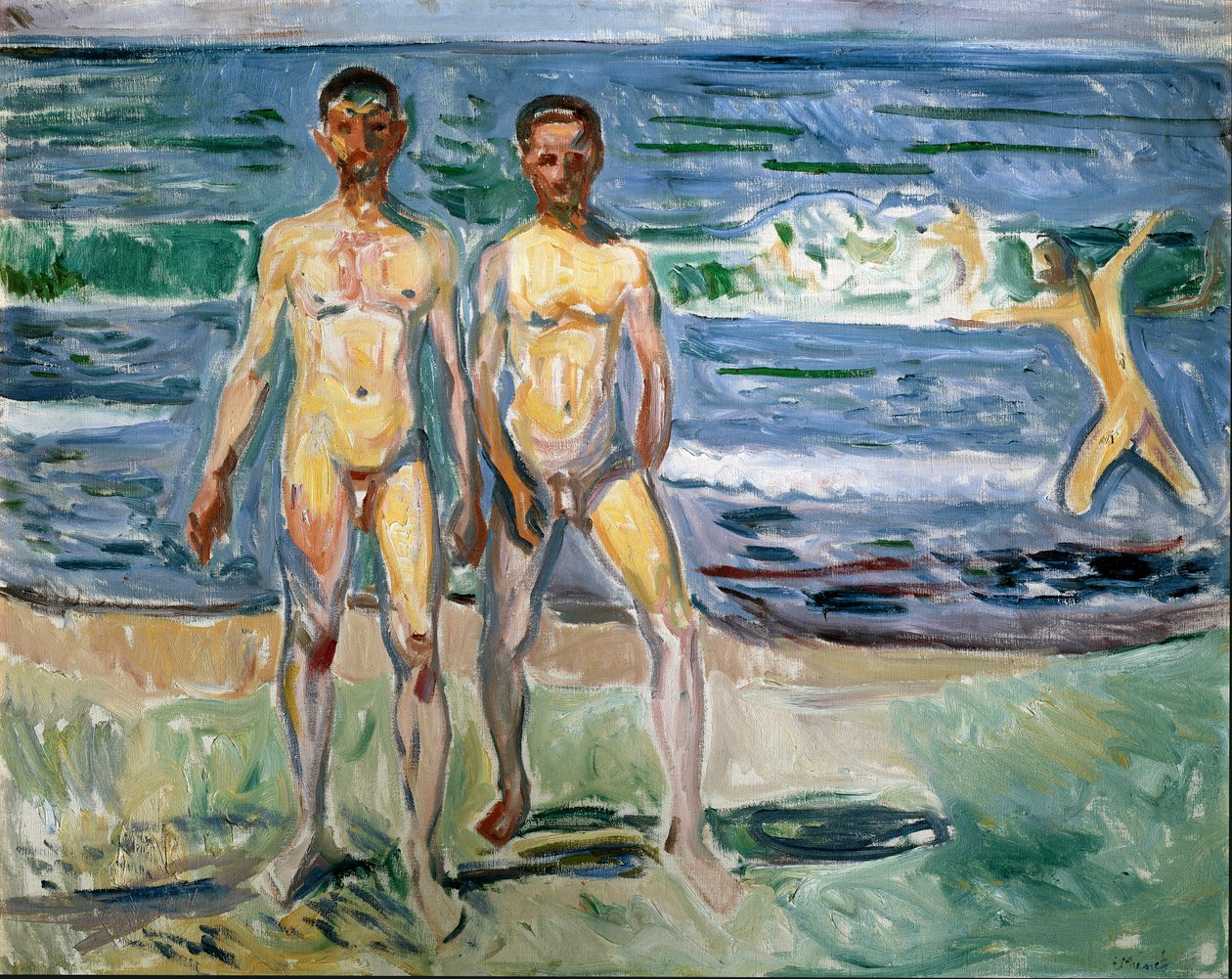 Yüzenlerin Tablosu Edvard Munch (1863-1944) 1940-1942 Güneş. 149,5x120 cm Viyana, Sanat Tarihi Müzesi, Nue Gallery in der Stallburg by Edvard Munch
