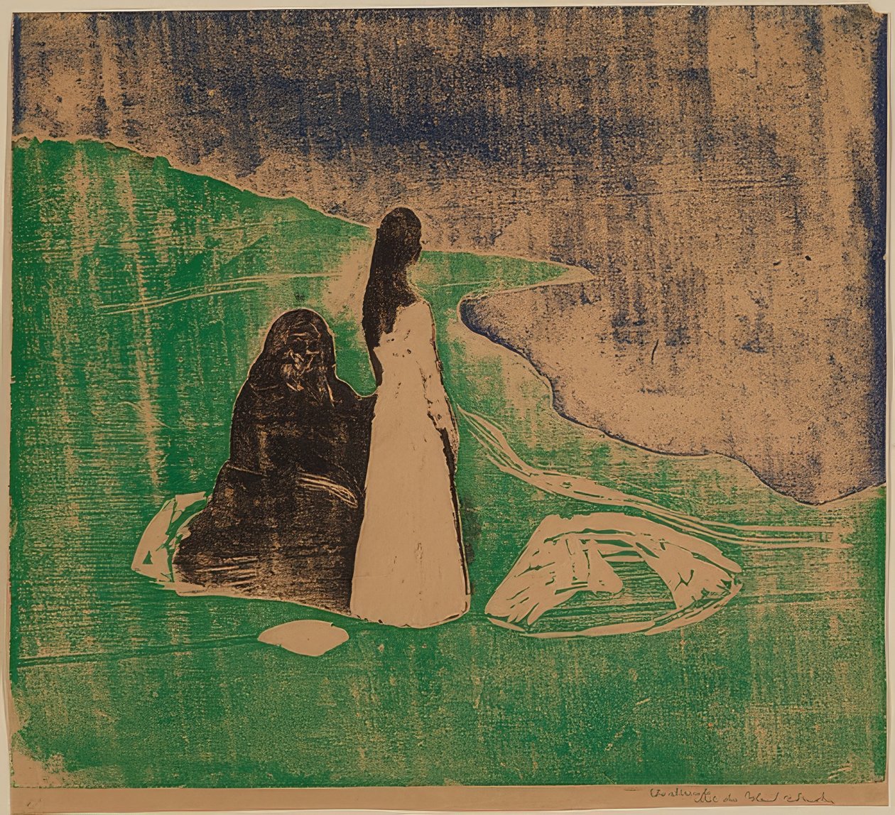 Kadınlar deniz kıyısında. 1898 by Edvard Munch
