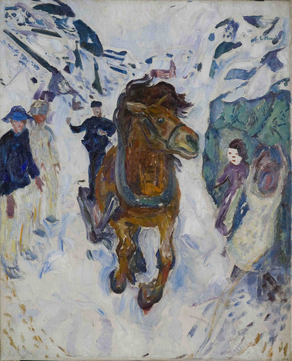 dört nala koşan at by Edvard Munch