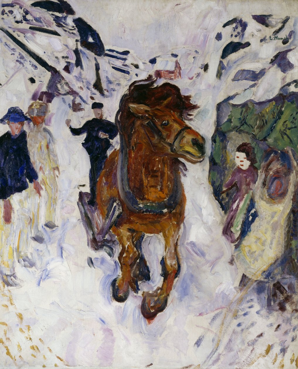 dört nala koşan at by Edvard Munch
