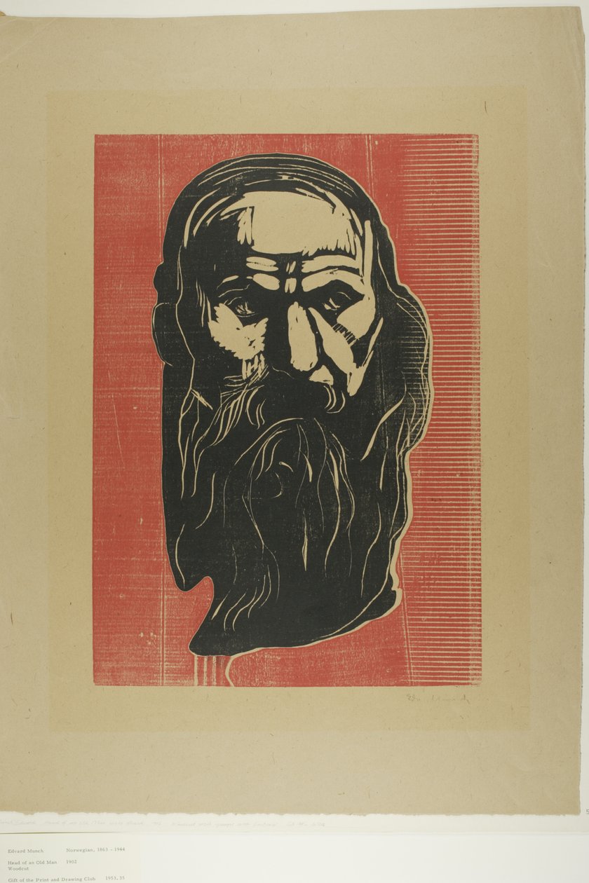 Sakallı Yaşlı Bir Adamın Başı by Edvard Munch