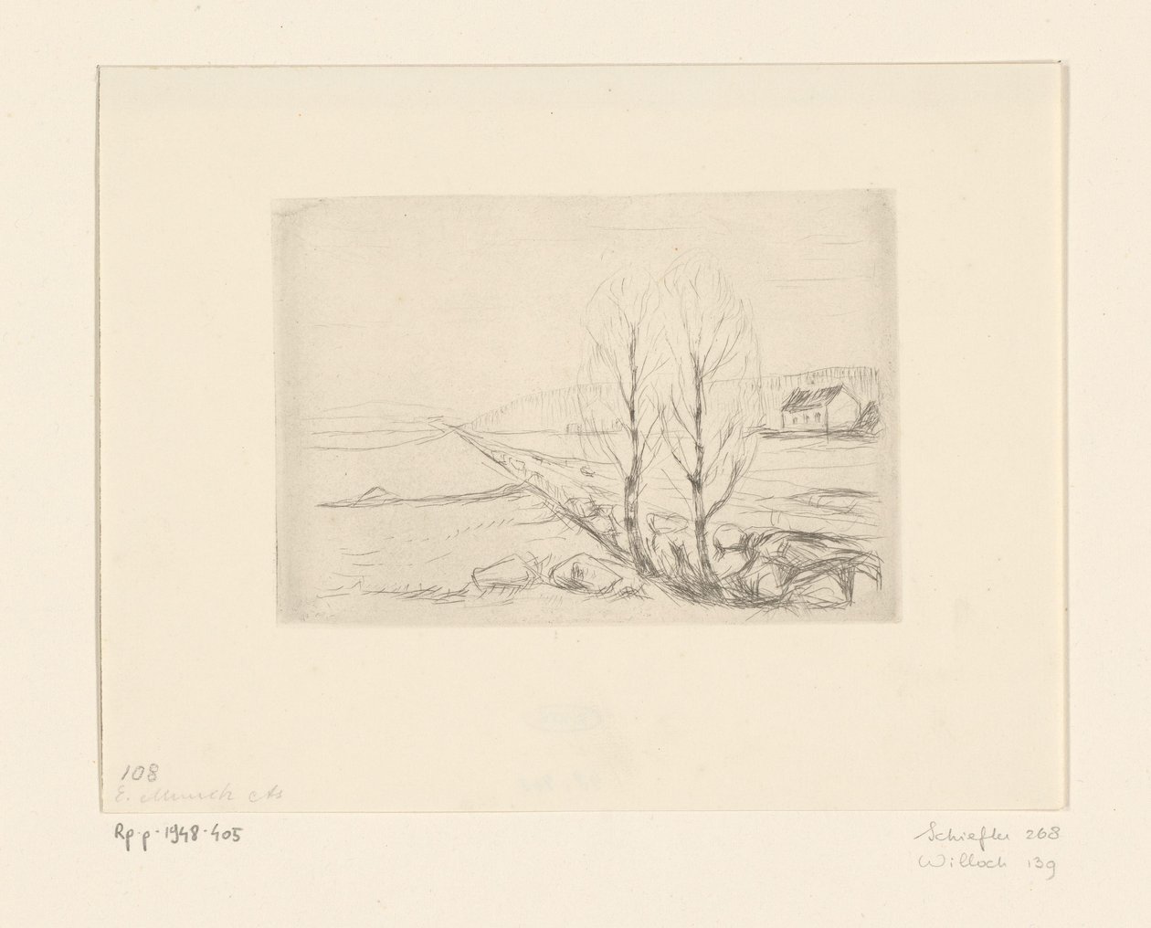 Ev ile manzara Norveç manzarası (orijinal başlık) by Edvard Munch