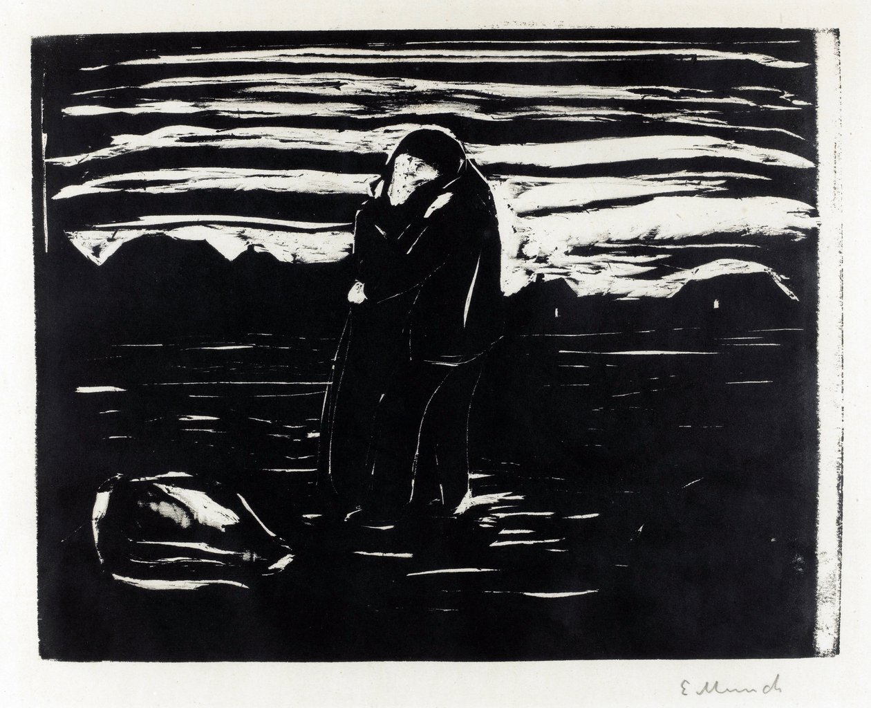 "Tarladaki Öpücük" (Tarlada Öpücük) Gravür Edvard Munch (1863-1944) by Edvard Munch