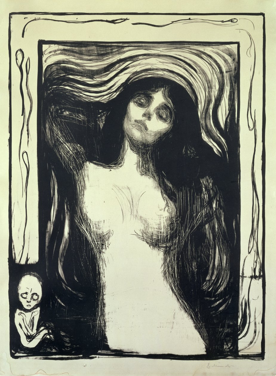 Madonna, Seven Kadın (gravür) by Edvard Munch