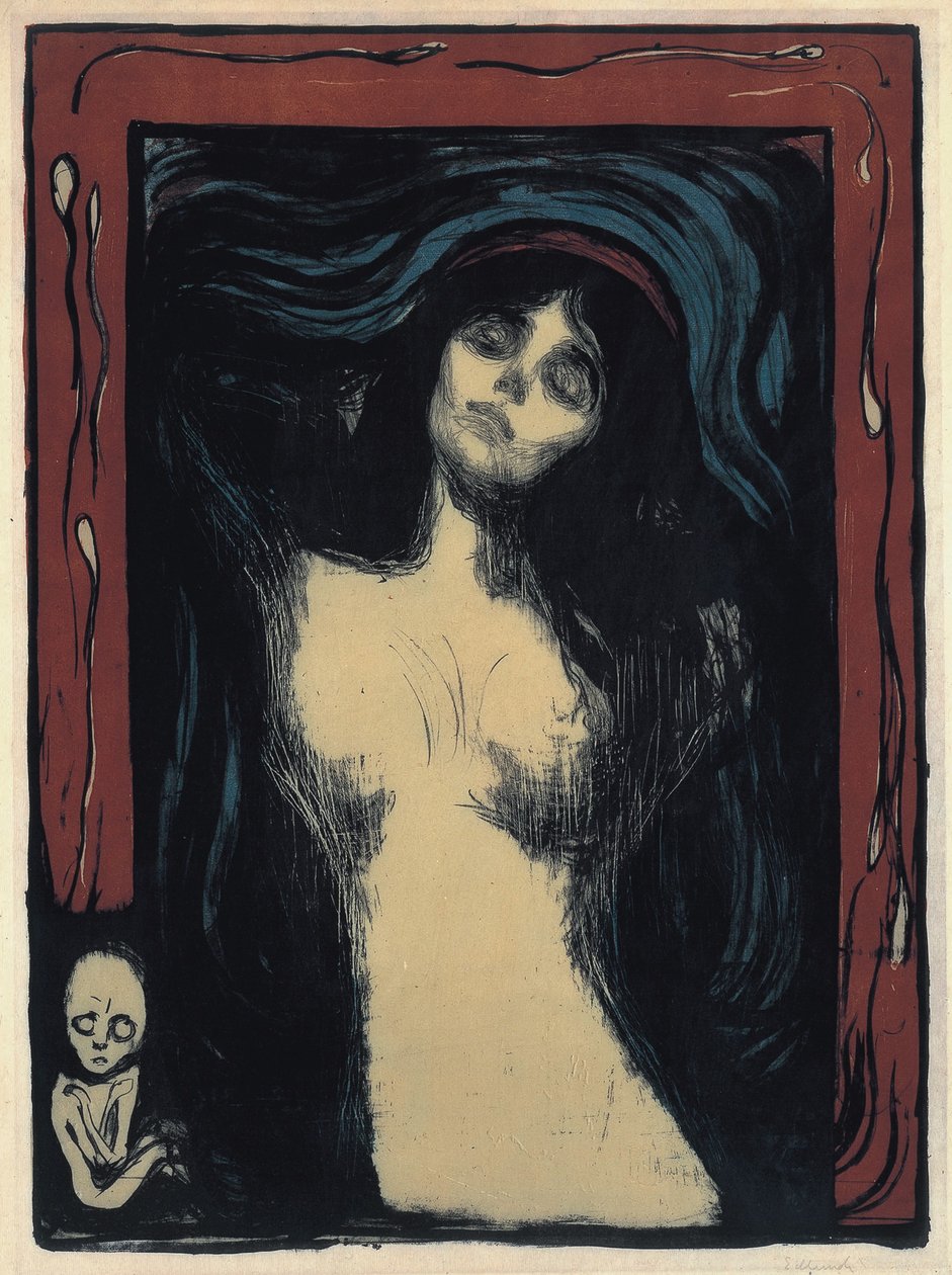 Madonna Seven Kadın, 1895-1900 by Edvard Munch