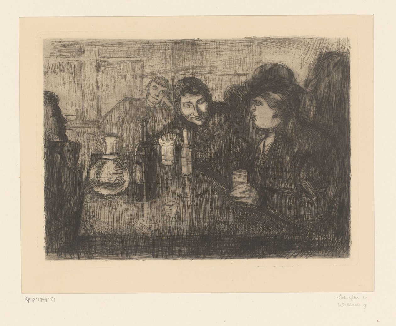 Erkekler bir kafede bir masanın etrafında Kristiana (Oslo) bohemians I (orijinal başlık) by Edvard Munch