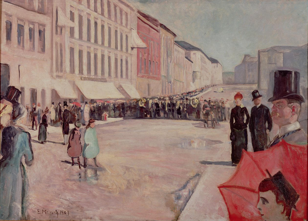 Karl-Johann Caddesi'ndeki Askeri Bando, Oslo by Edvard Munch